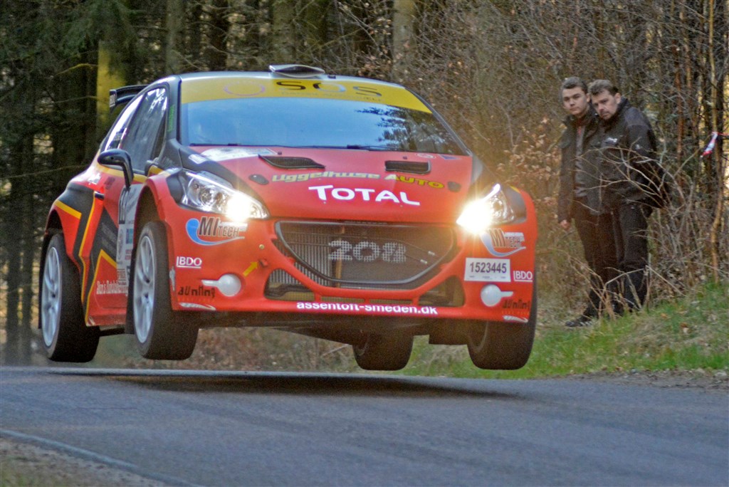 Torben Sørensen og Henrik Petersen, Randers/Hobro, ser frem til et udfordrende Rally Aalborg 2022 på næsten-hjemmebane i deres Peugeot 208 R5.
(Foto: Åge Keseler Kirketerp)